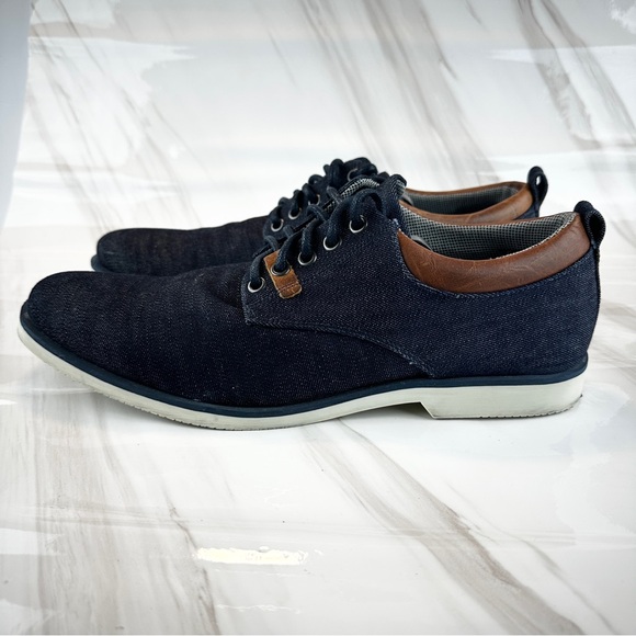Bull Boxer Denim Blue Brown Leather Men\'s Size 11 Oxford Lace Up Dress Shoe main image 6